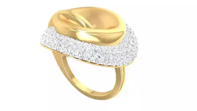 Jewelry Cocktail Ring 3dm stl renders details