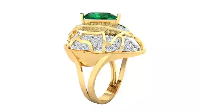  Rim Cocktail Ring 3dm stl renders details