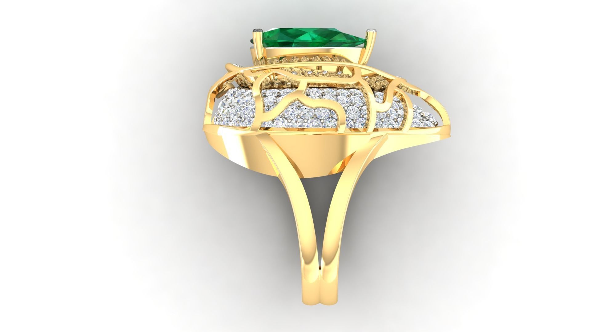  Rim Cocktail Ring 3dm stl renders details 3D print model_3