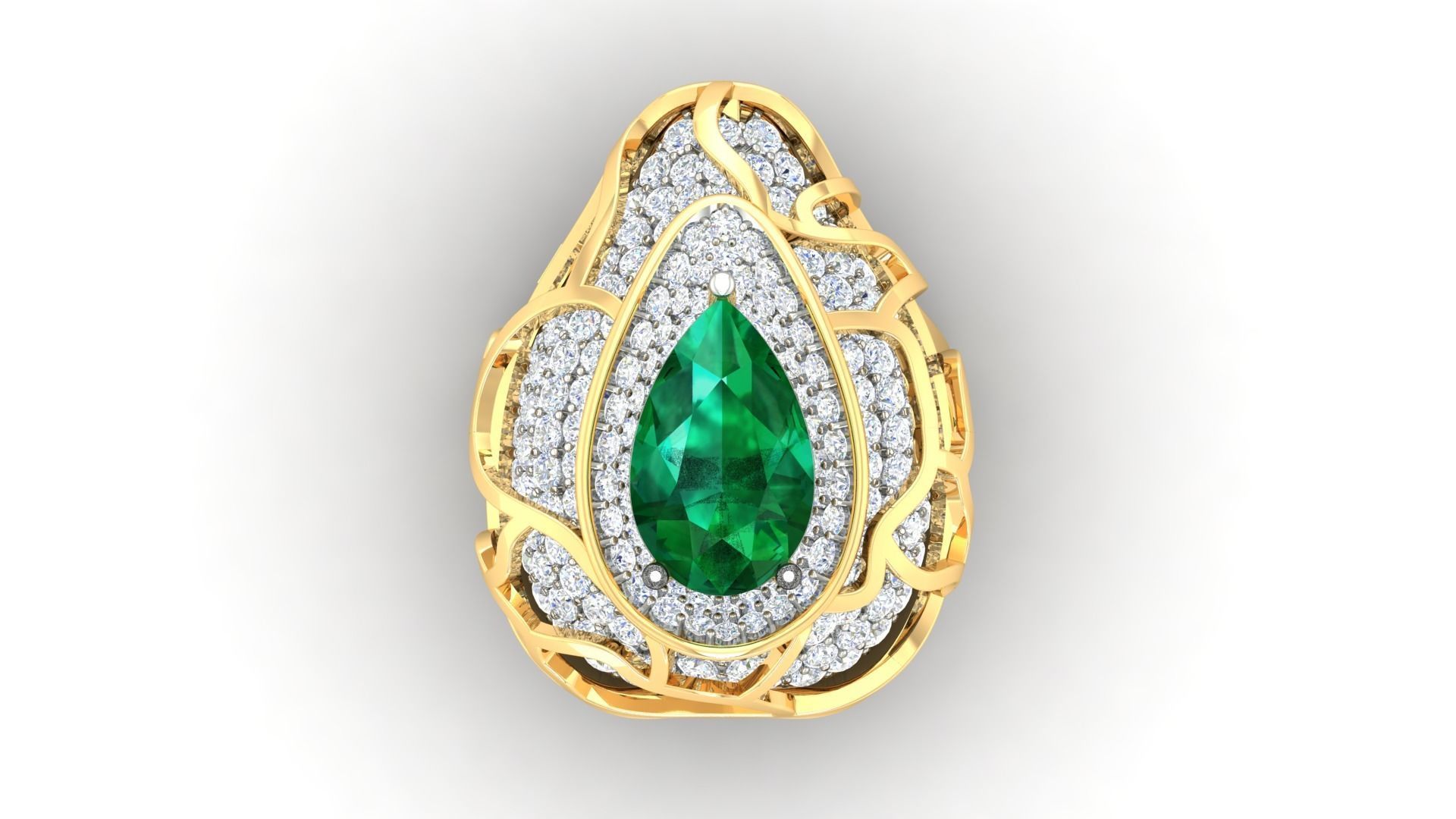  Rim Cocktail Ring 3dm stl renders details 3D print model_4