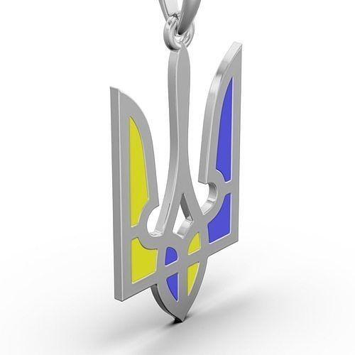 coat of arms of Ukraine under enamel 3D print model