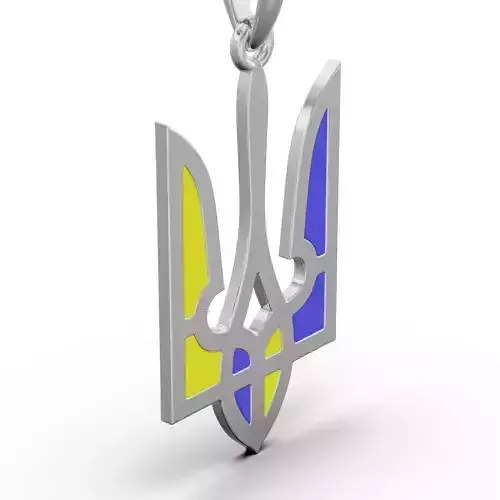 coat of arms of Ukraine under enamel 3D print model