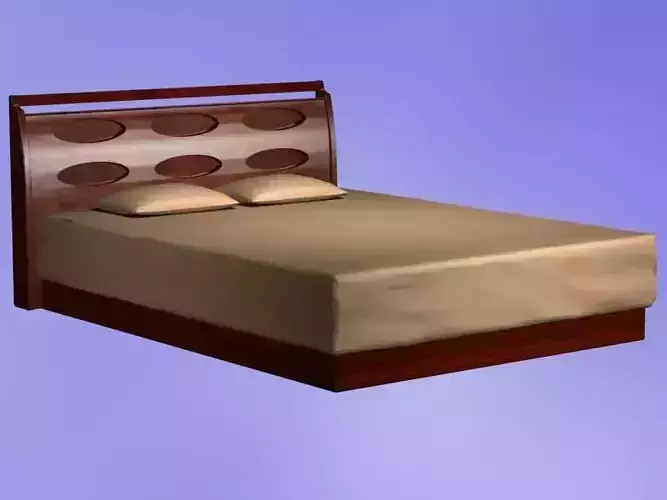 Bed Model with wooden headboard and footboard