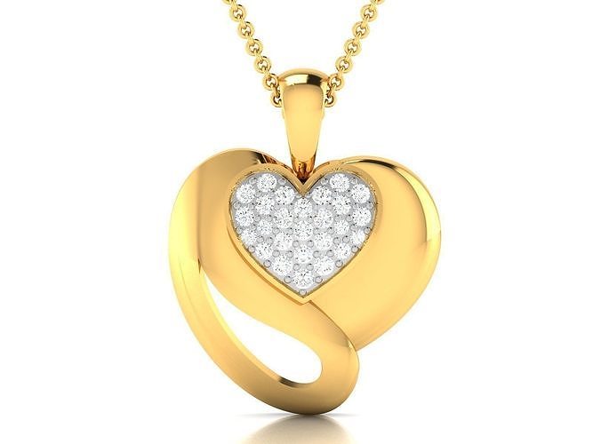 Women heart pendant 3dm render detail  3D print model
