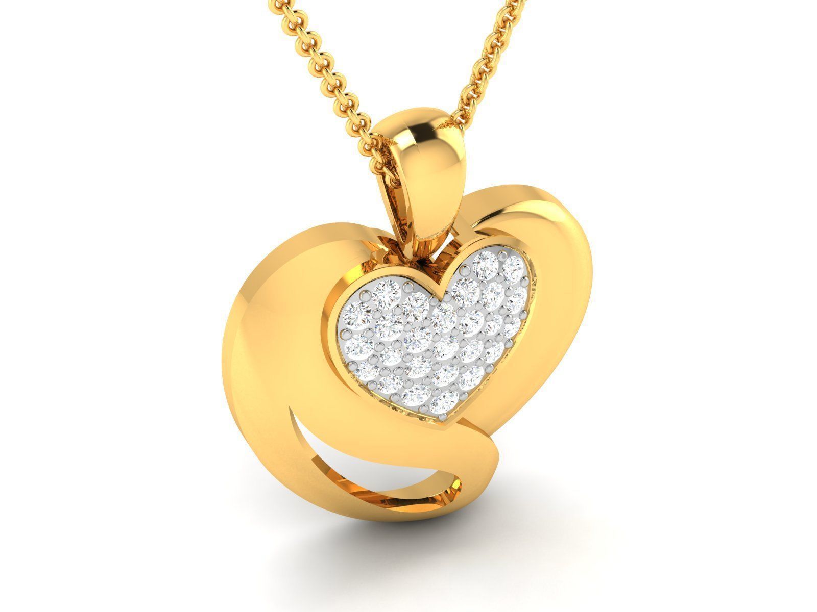 Women heart pendant 3dm render detail 3D print model_1