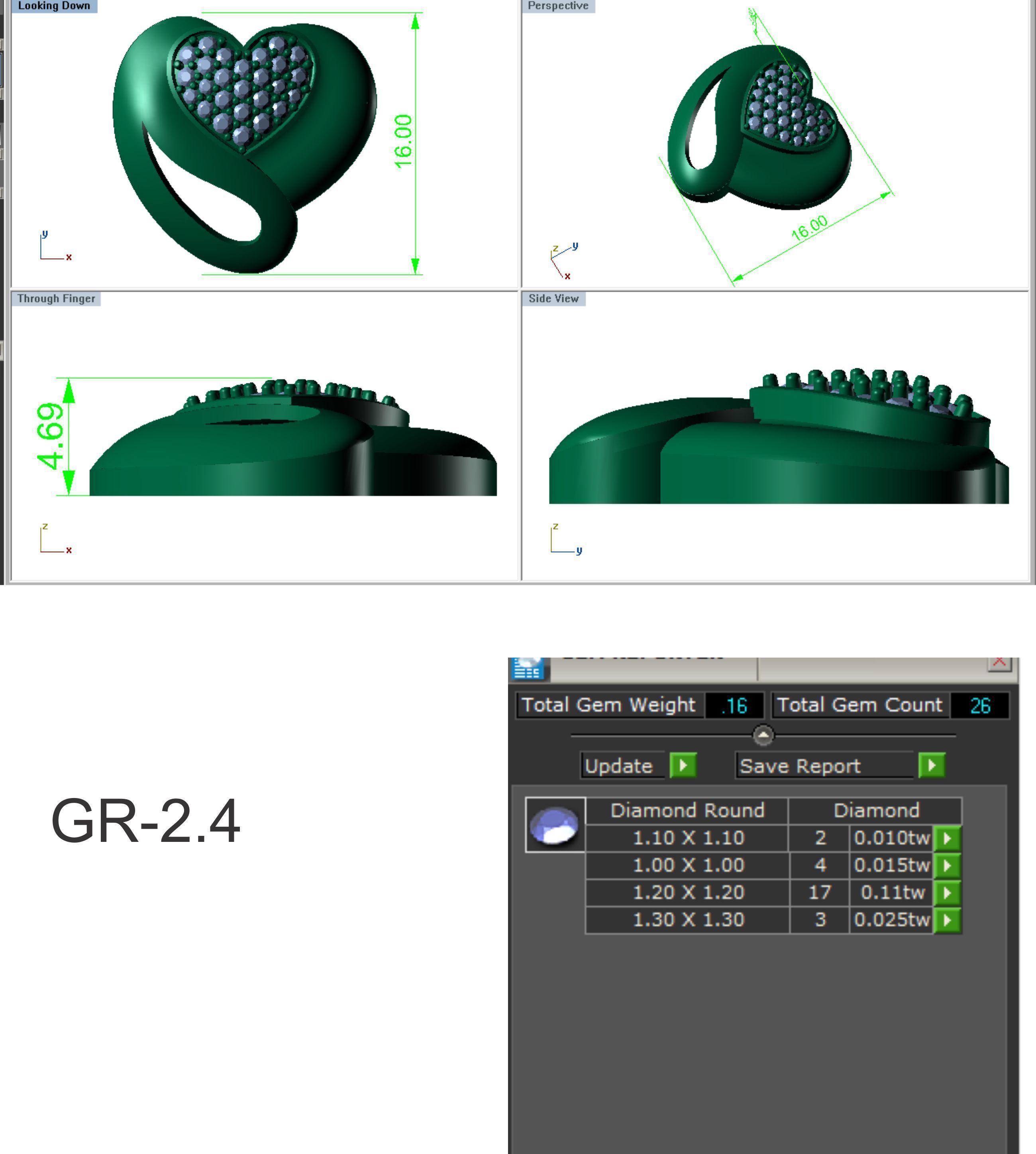Women heart pendant 3dm render detail 3D print model_6