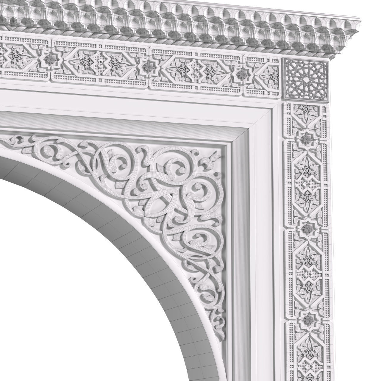 Arch in oriental styl Moroccan Arabic entryway opening 3D model_6