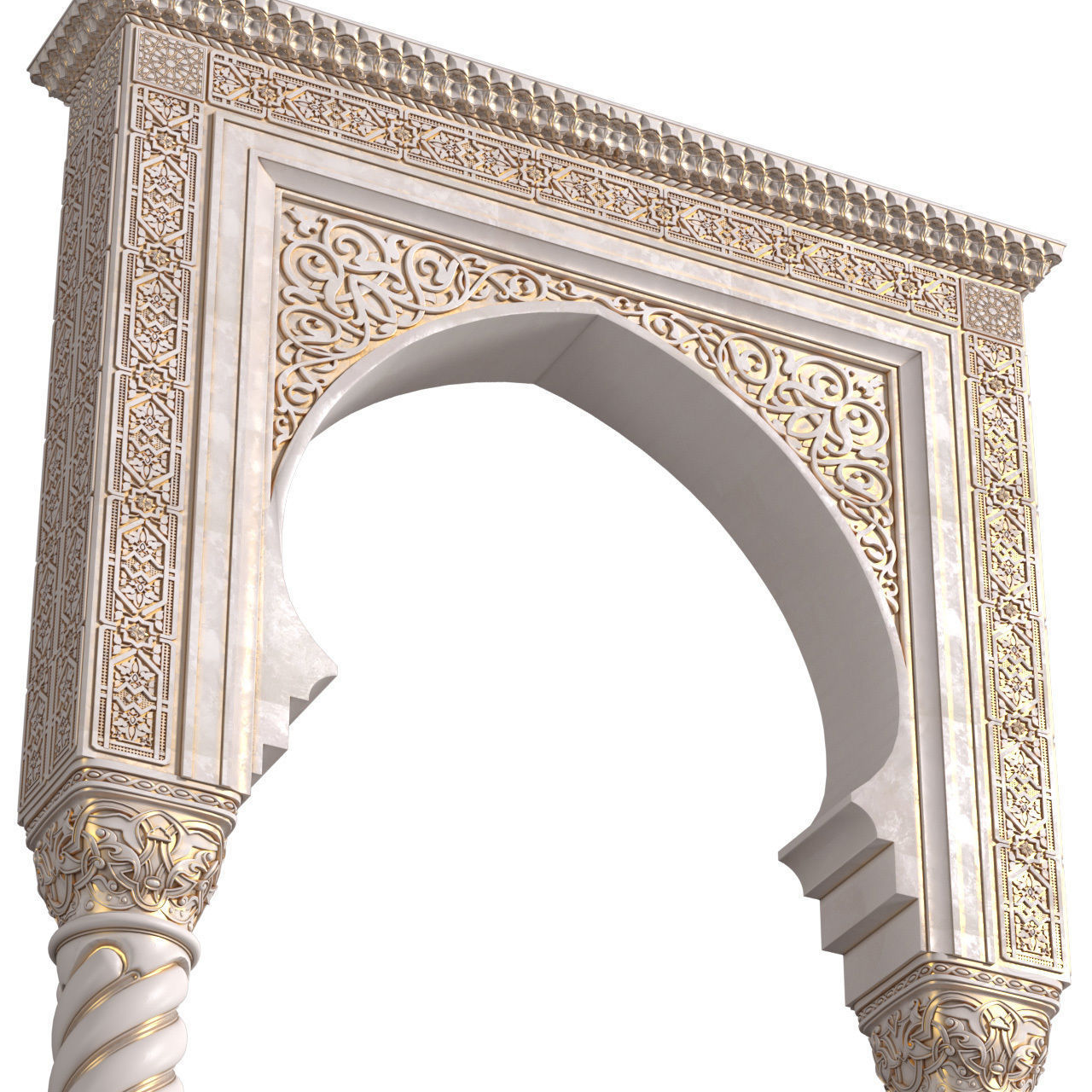 Arch in oriental styl Moroccan Arabic entryway opening 3D model_4