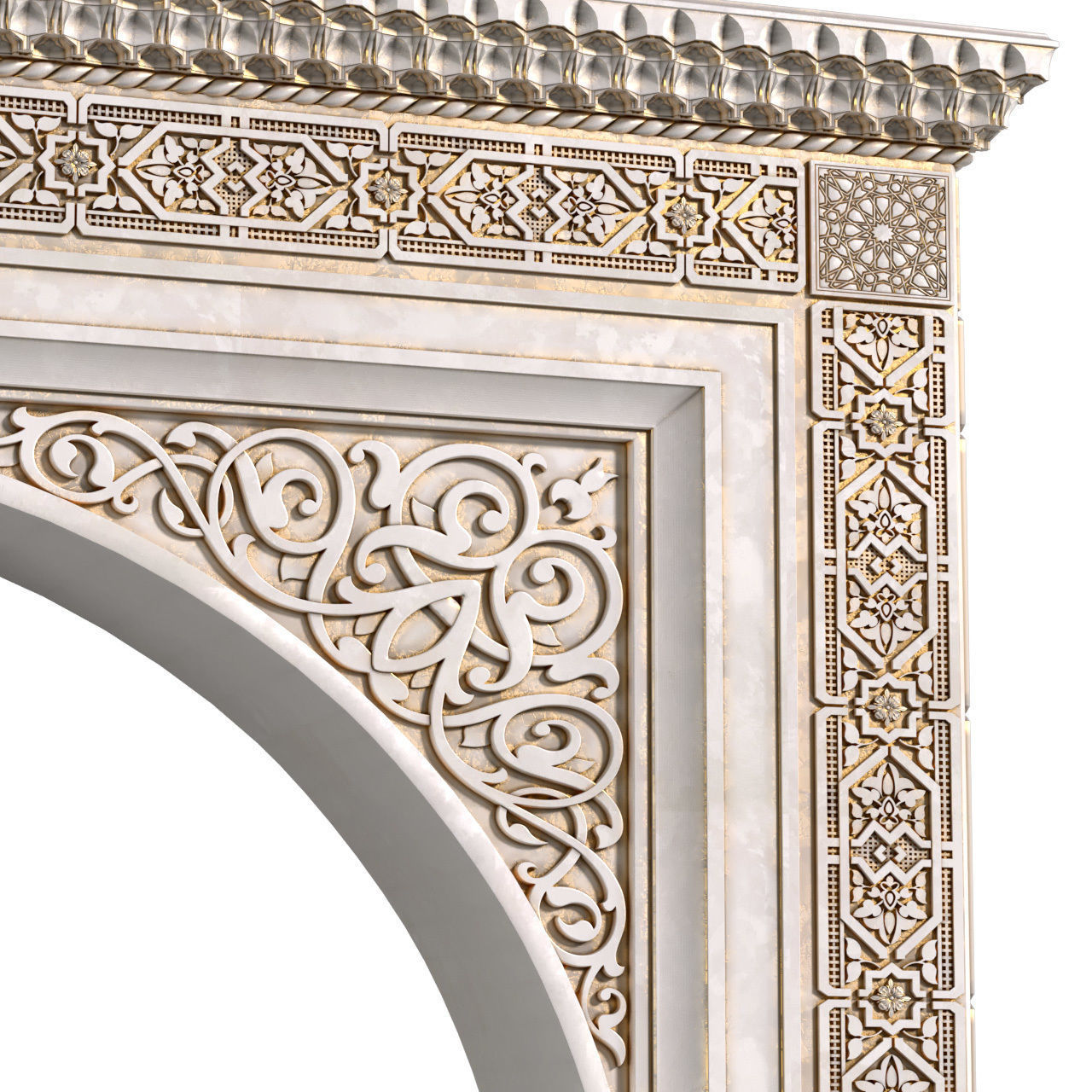 Arch in oriental styl Moroccan Arabic entryway opening 3D model_2