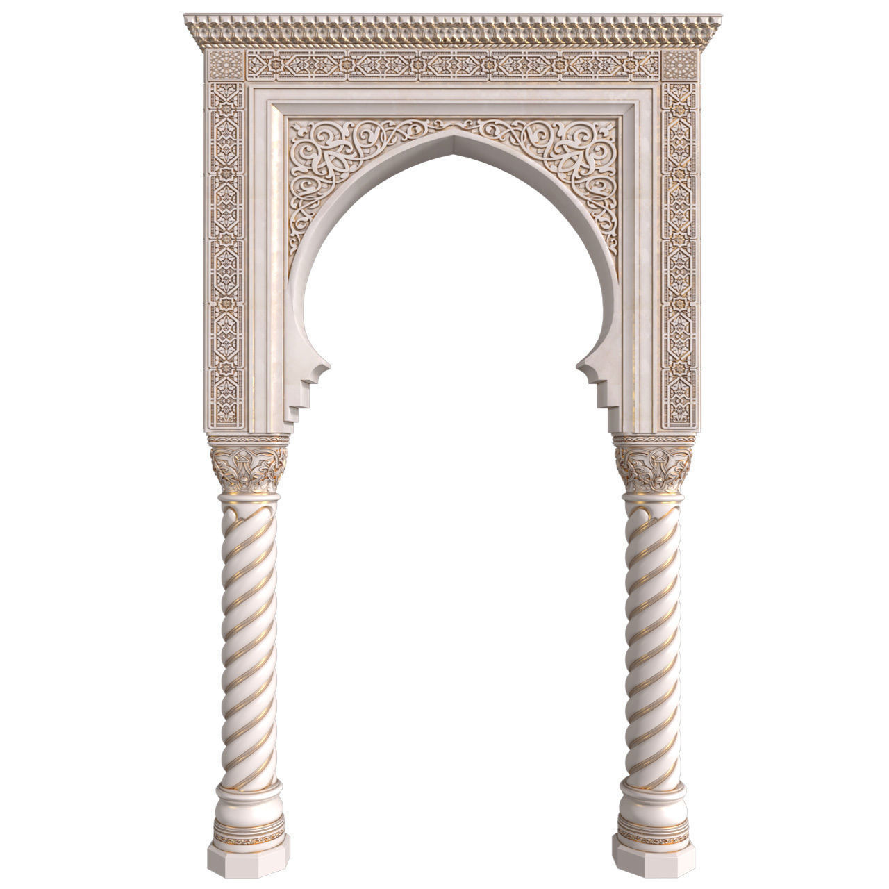 Arch in oriental styl Moroccan Arabic entryway opening 3D model_1