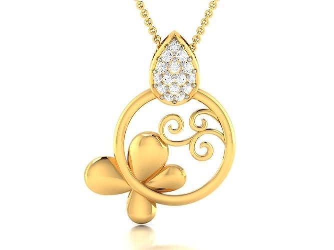 solitaire wedding engagement women pendant  3D print model