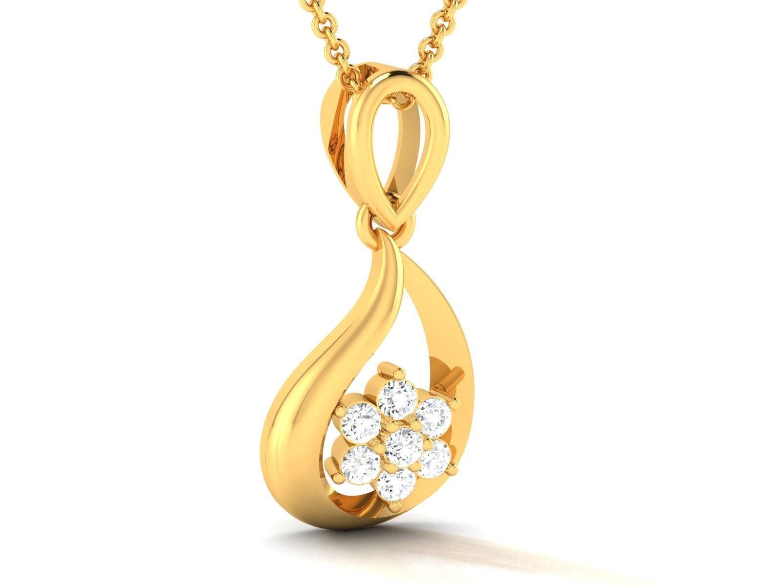 diamond pendant for women 3D print model_2