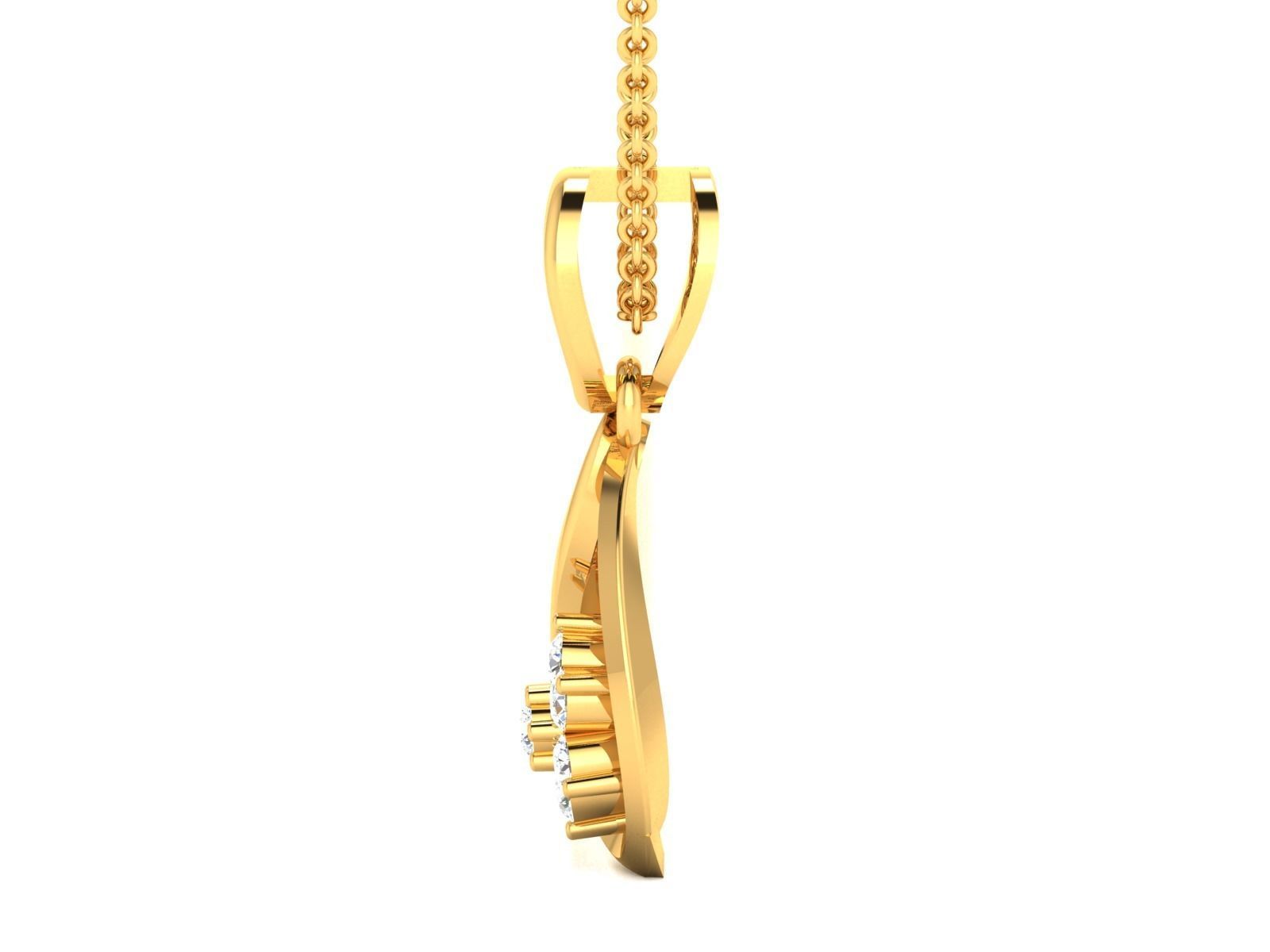 diamond pendant for women 3D print model_5