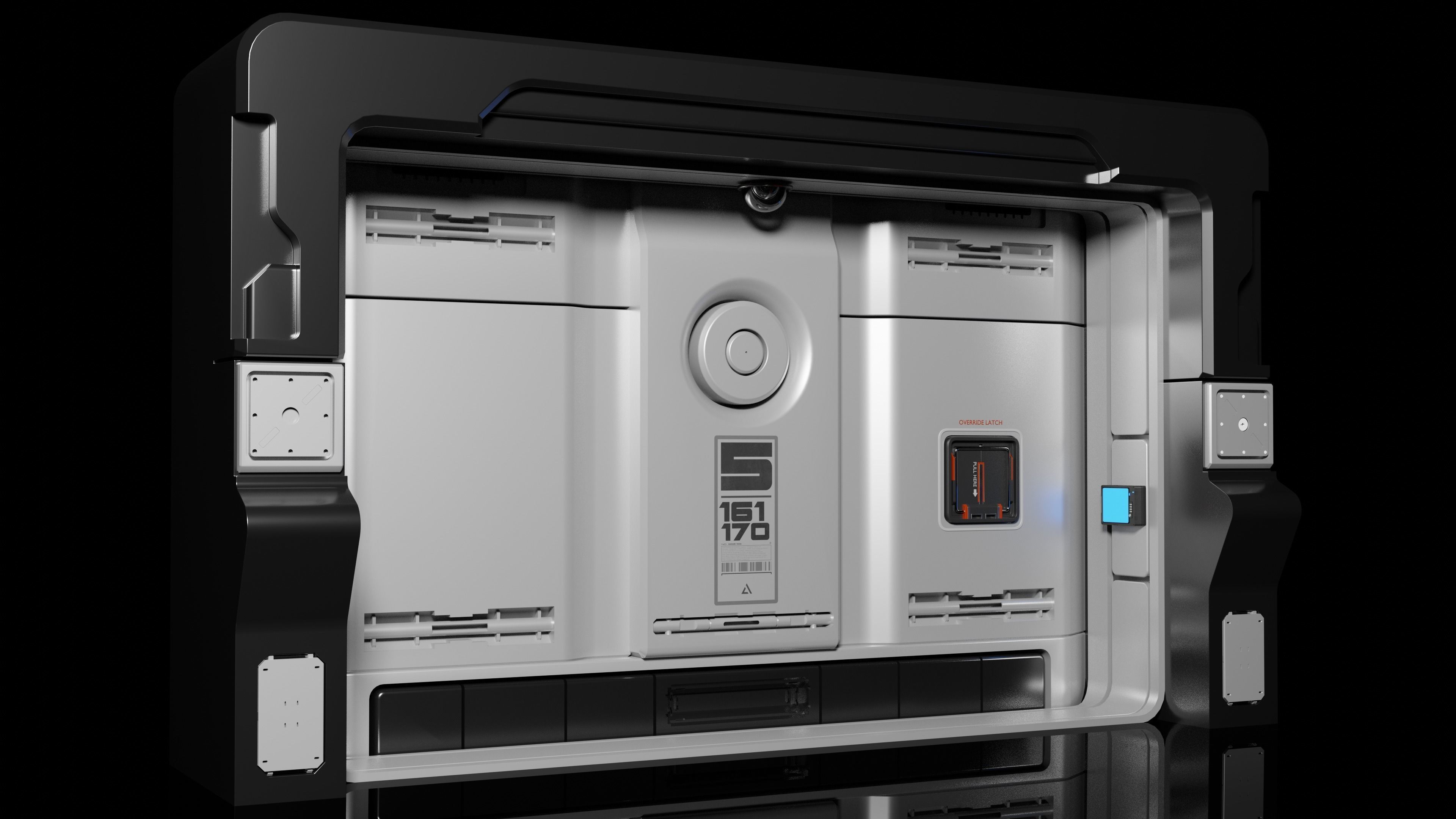 10 SCI-FI DOOR GAME ASSETS POLY OPTIMALI 3D model_2