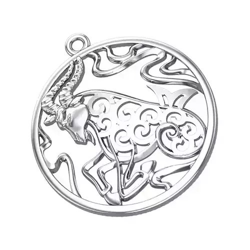 Pendant zodiac sign Aries ram Capricorn