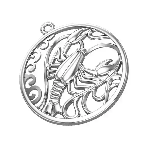 Cancer zodiac sign pendant