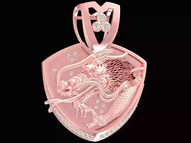NEW DESIGN LUXURY LUCKY DIAMOND DRAGON PENDANT 3239