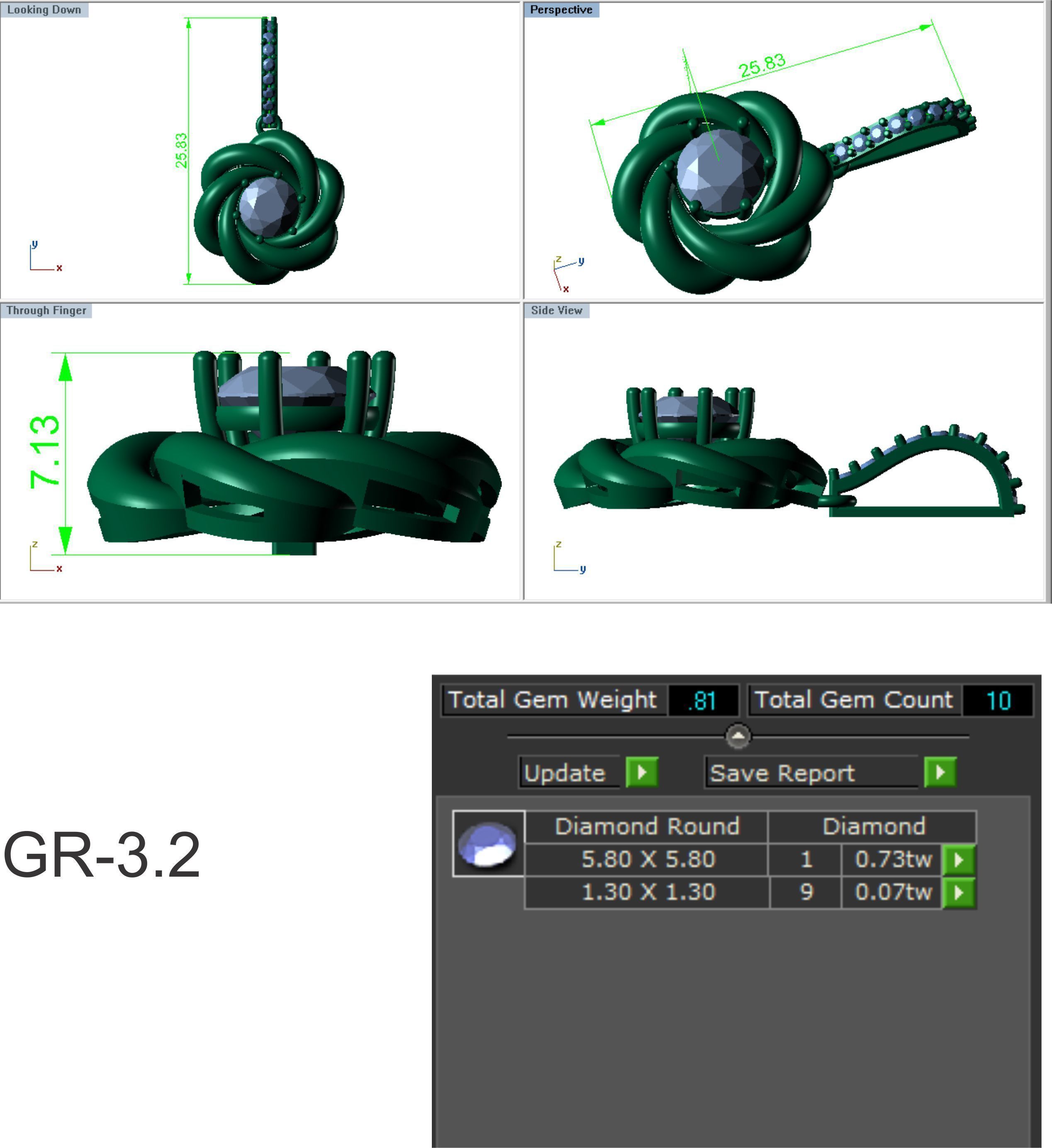 pendant with diamond 3D print model_6