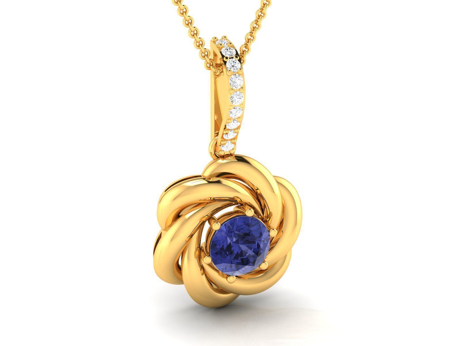 pendant with diamond 3D print model_1