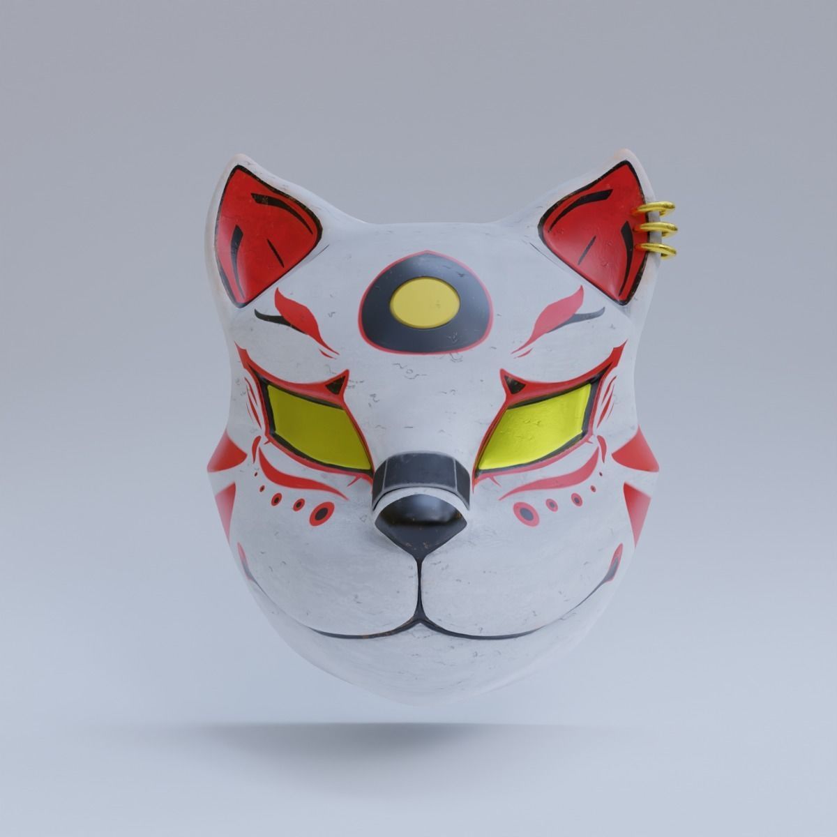 Kitsune Mask 3D model_4