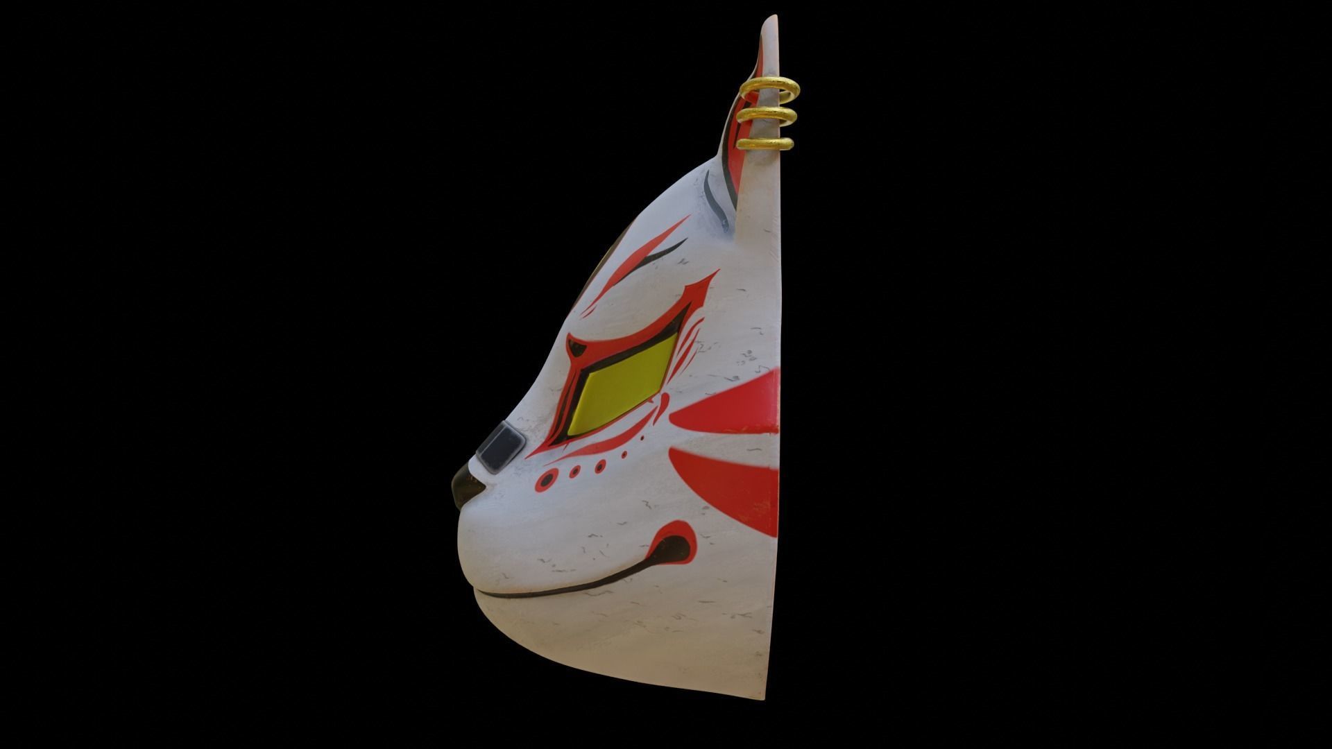 Kitsune Mask 3D model_3