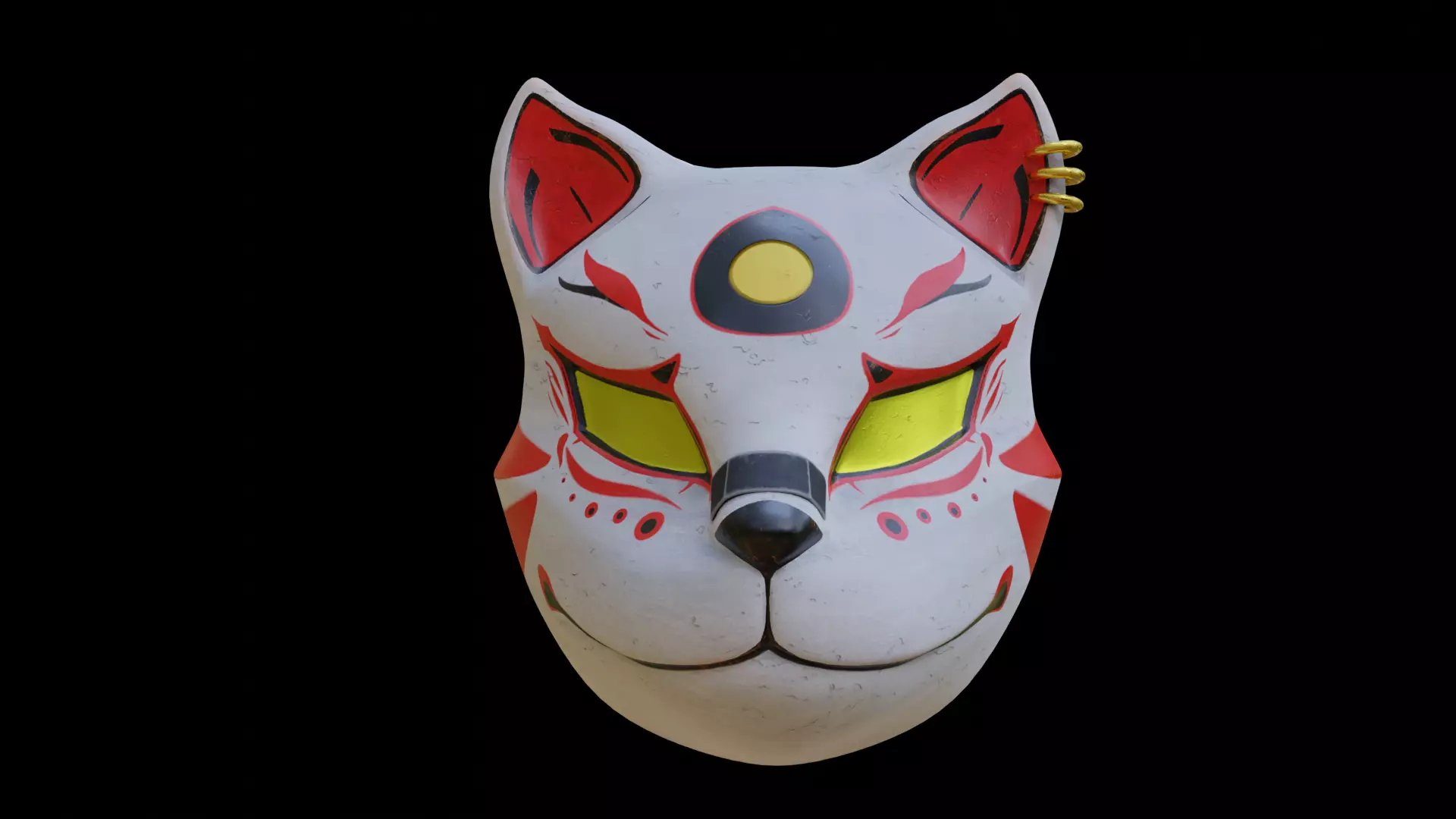 Kitsune Mask 3D model_0
