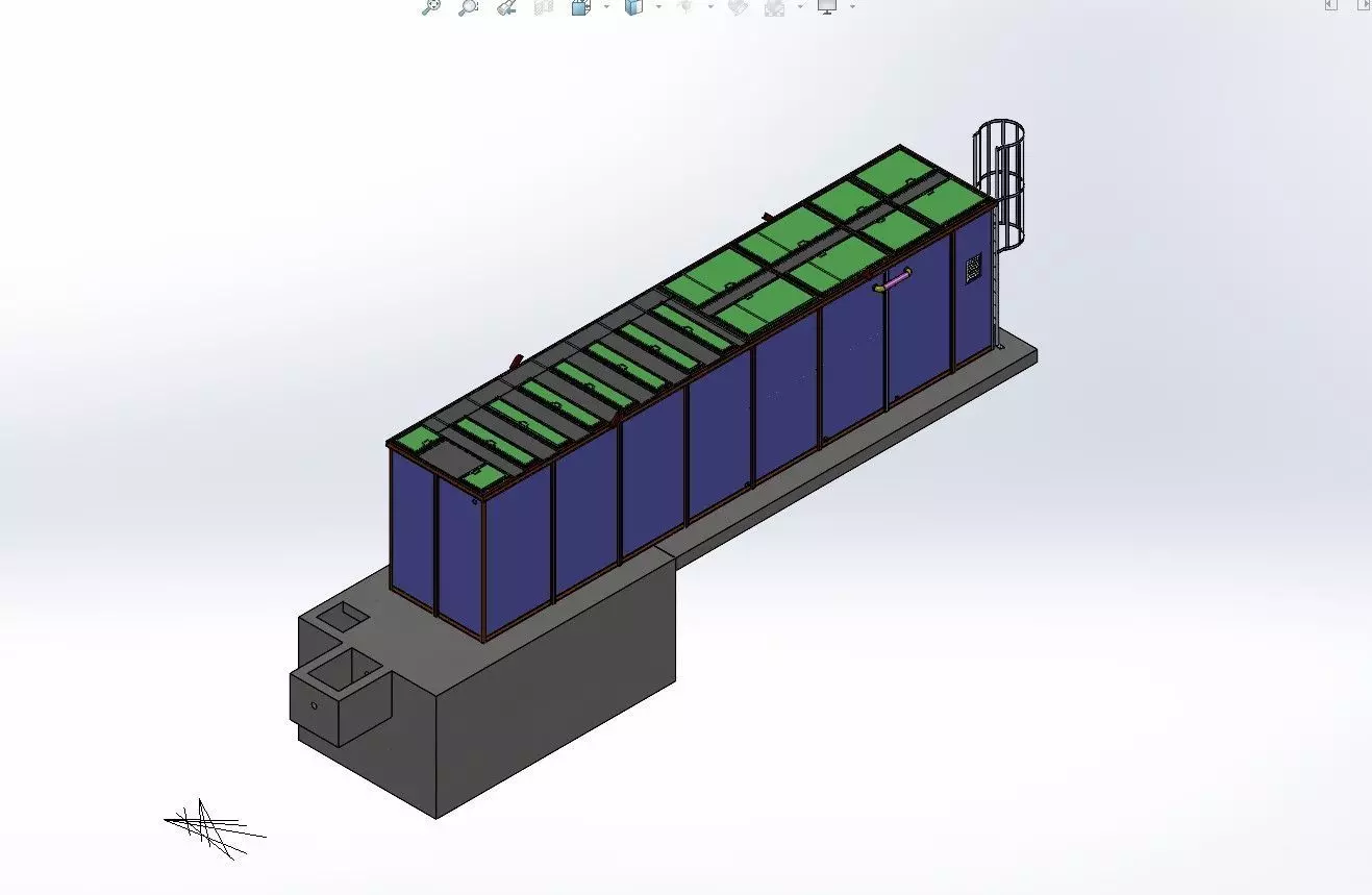 Biological waste water treatment package 3D model