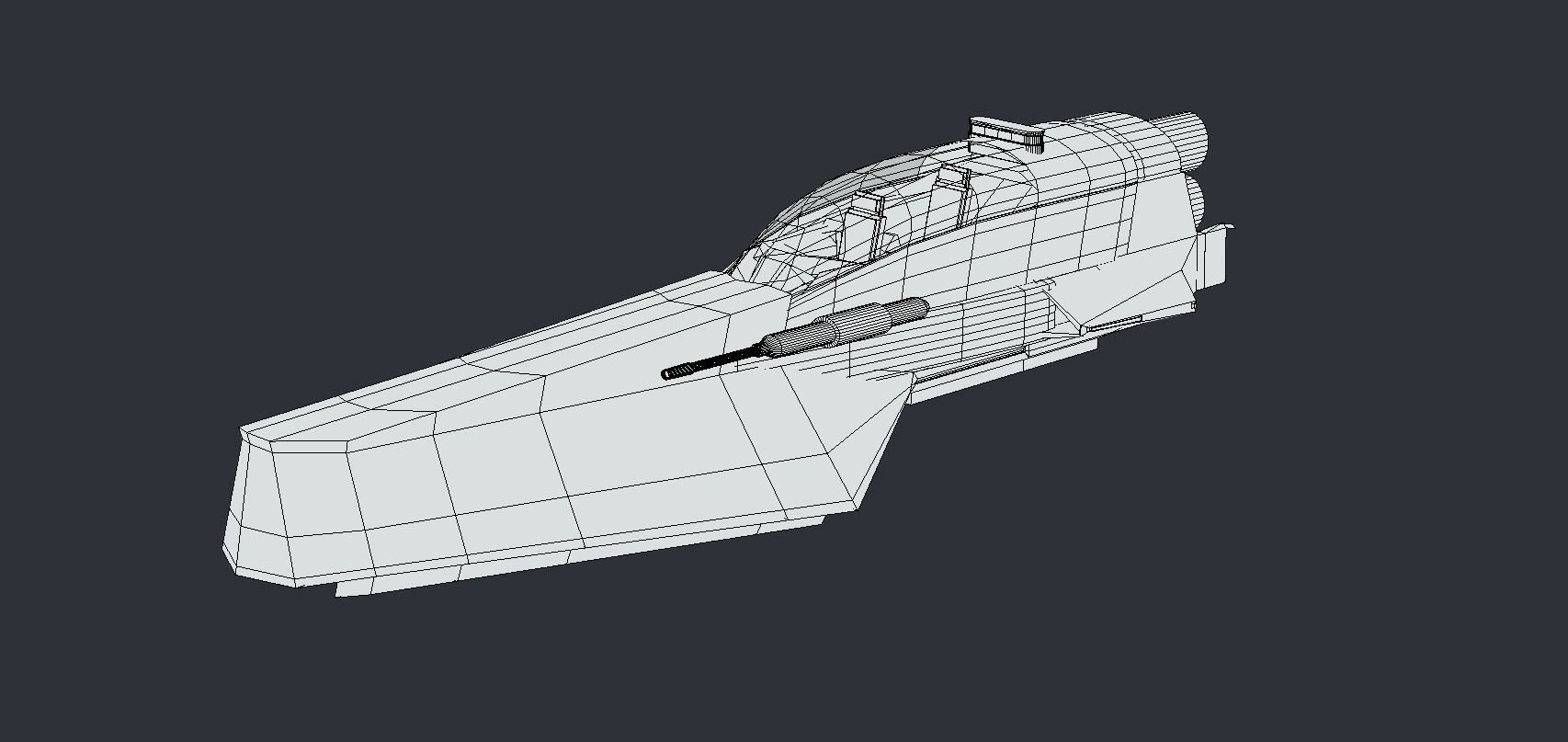 Futuristic Sci-Fi Police Airplane Space Ship 3D model_6