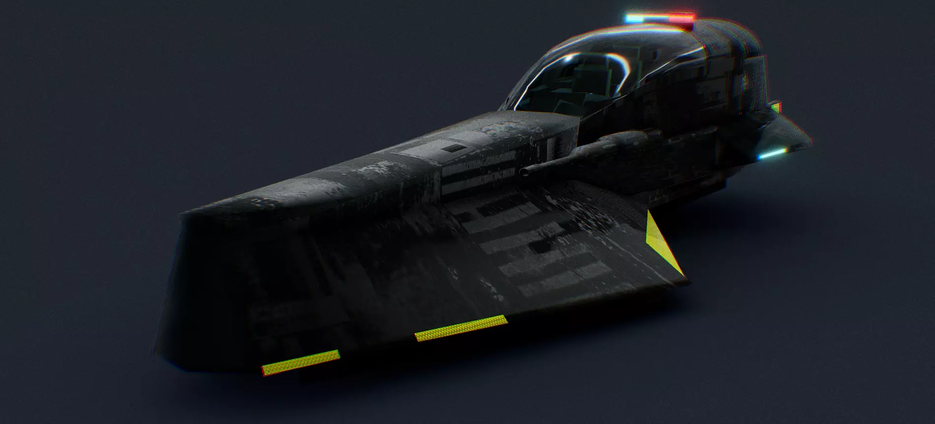 Futuristic Sci-Fi Police Airplane Space Ship 3D model_0