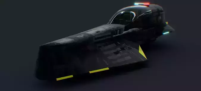 Futuristic Sci-Fi Police Airplane Space Ship 3D model