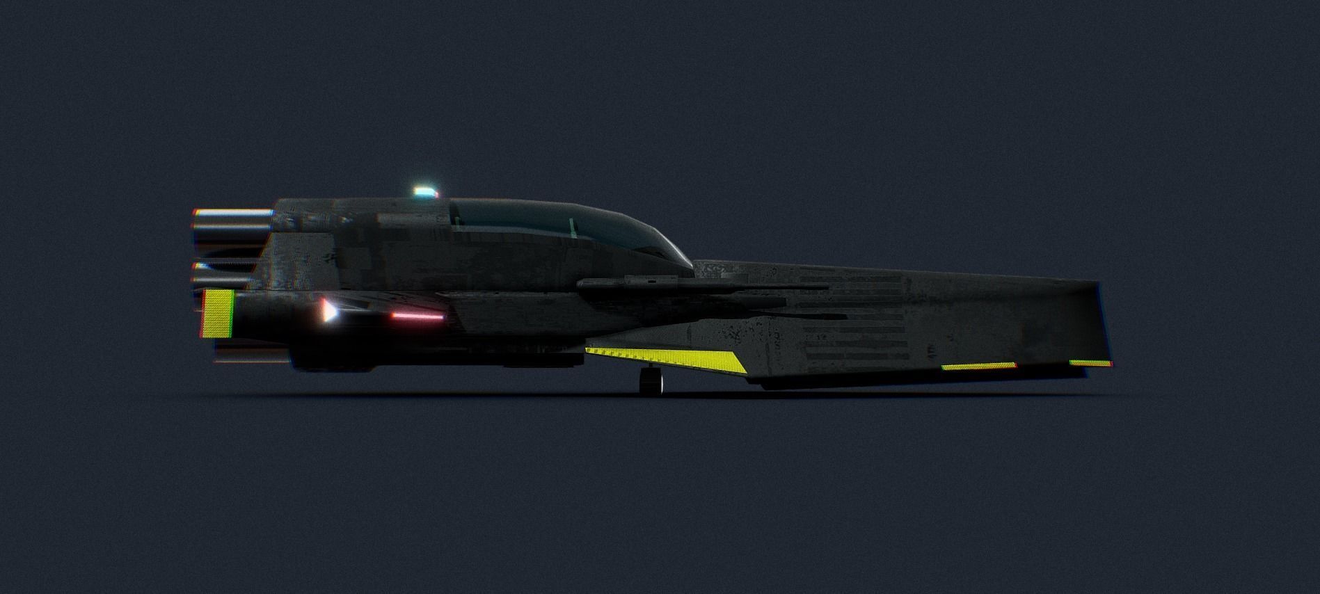 Futuristic Sci-Fi Police Airplane Space Ship 3D model_2