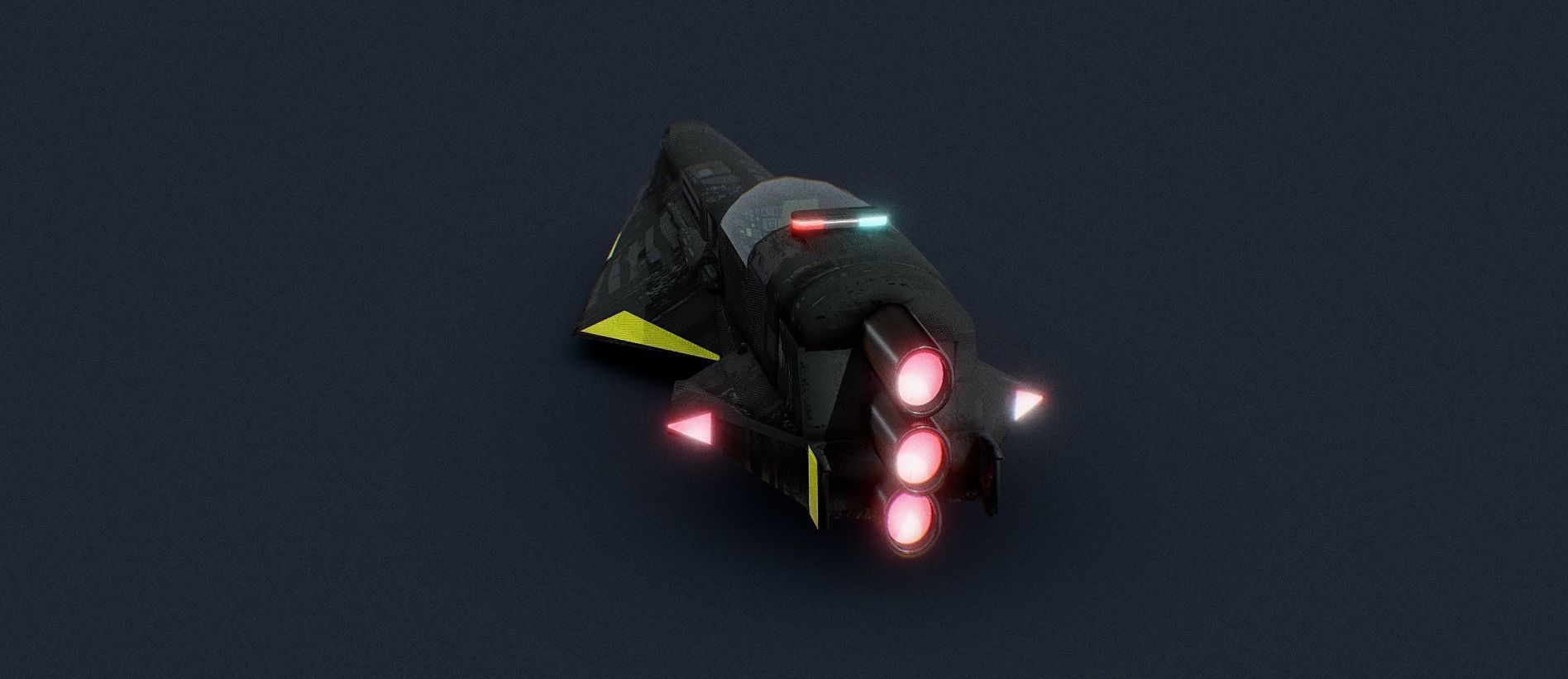 Futuristic Sci-Fi Police Airplane Space Ship 3D model_5
