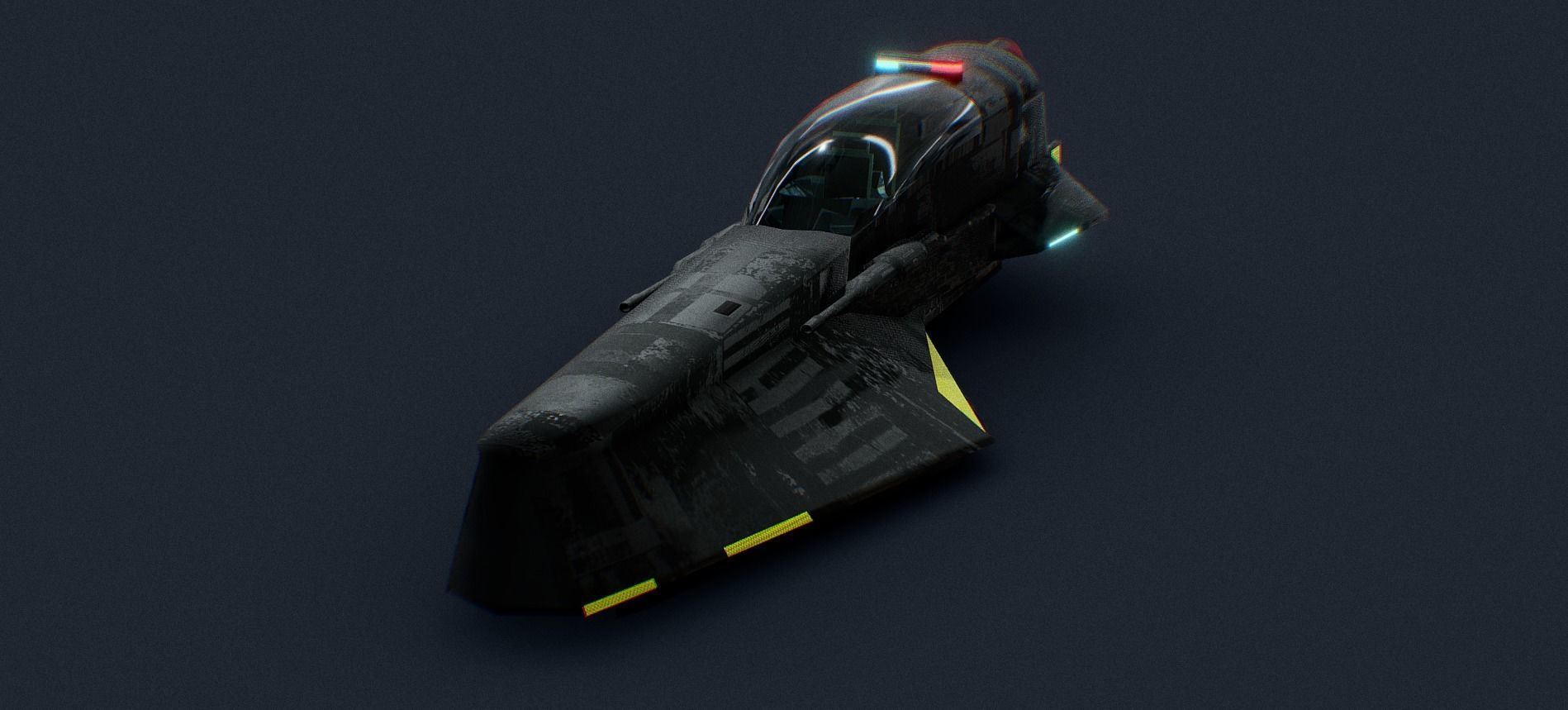 Futuristic Sci-Fi Police Airplane Space Ship 3D model_1