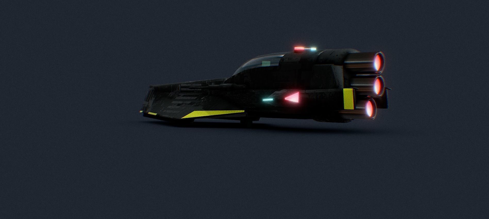 Futuristic Sci-Fi Police Airplane Space Ship 3D model_4