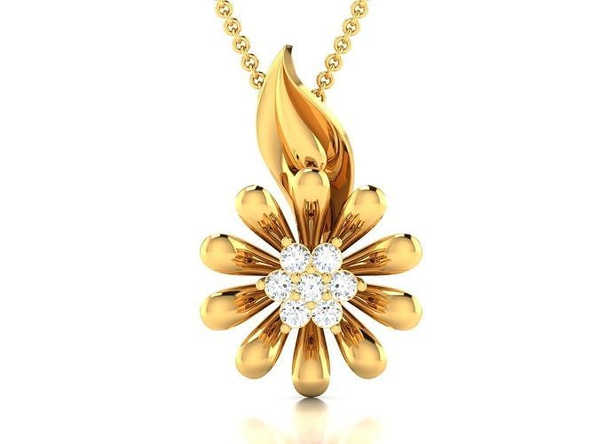 diamond flower pendant for women  3D print model