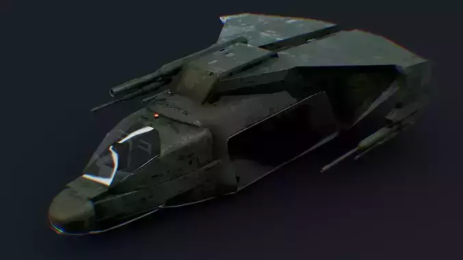 Futuristic Sci-Fi AirForce Helicopter Space Ship