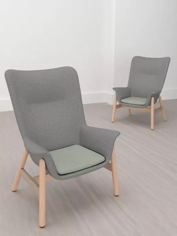 Lounge Chair Low-poly 3D model_0