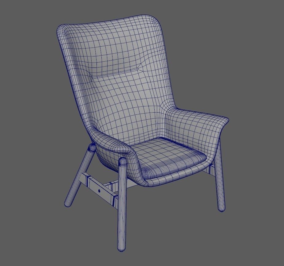 Lounge Chair Low-poly 3D model_1