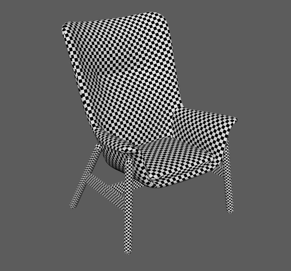 Lounge Chair Low-poly 3D model_2