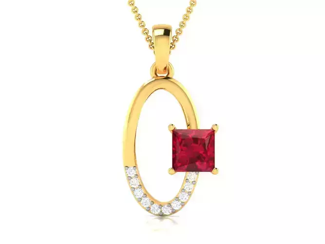 Princess Stone pendant for women  3D print model