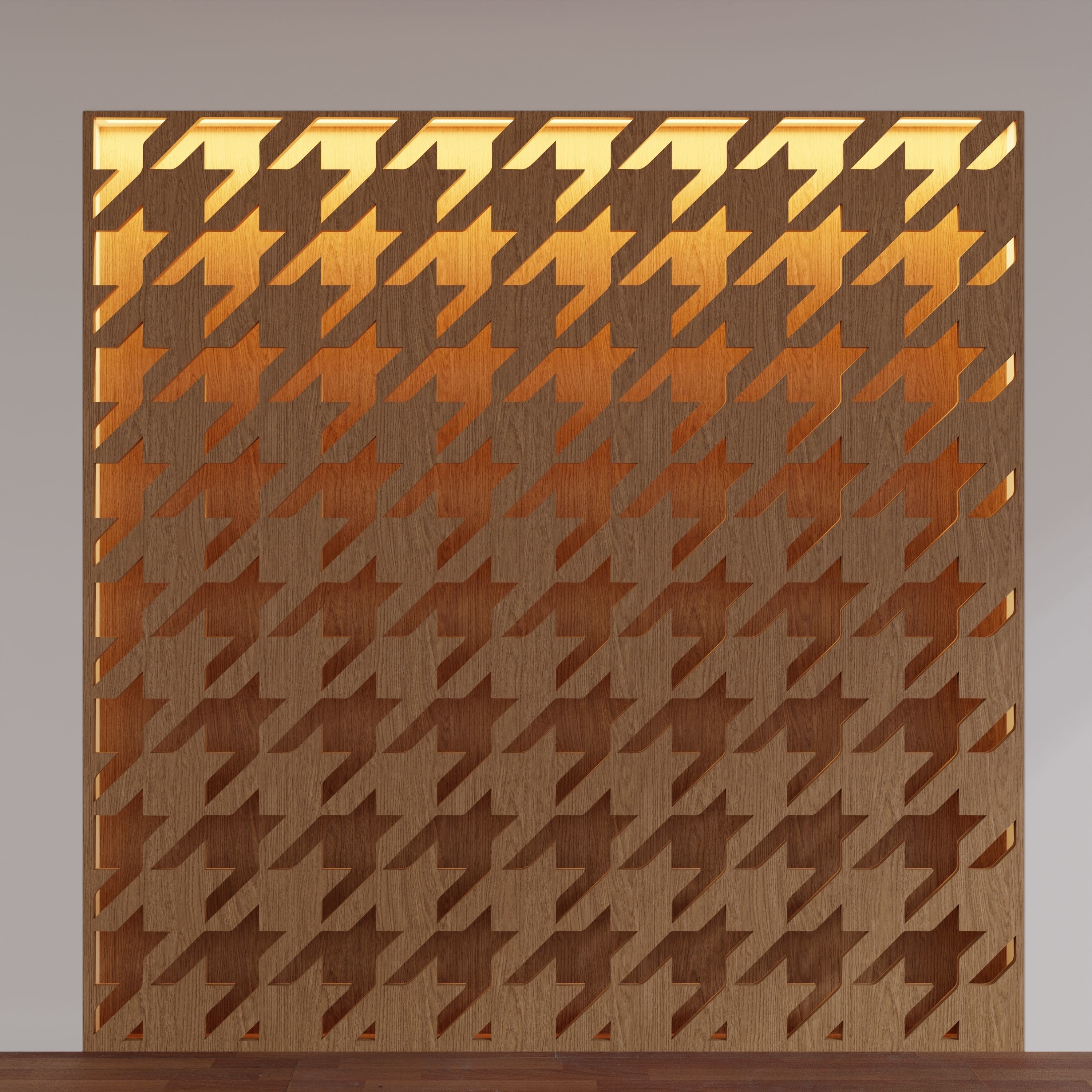 Decorative Wooden Wall Model 3 3D model_5