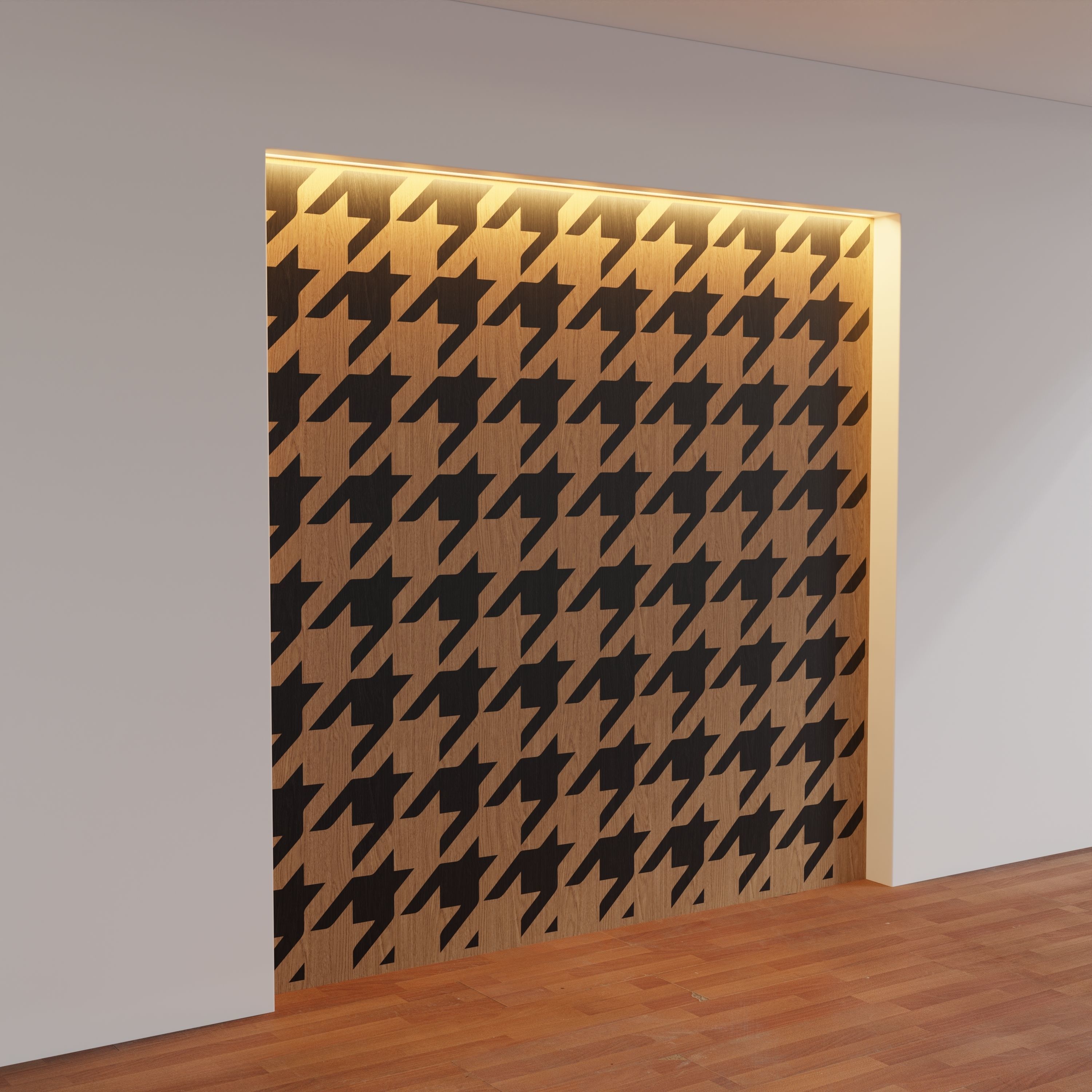 Decorative Wooden Wall Model 3 3D model_8
