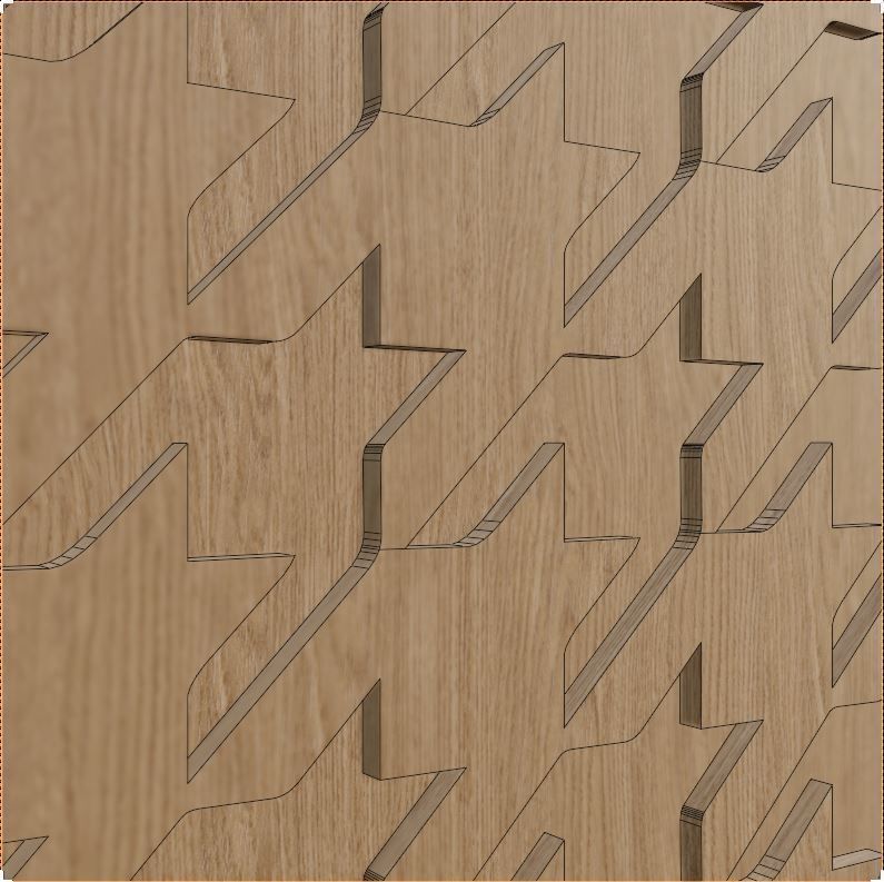 Decorative Wooden Wall Model 3 3D model_7