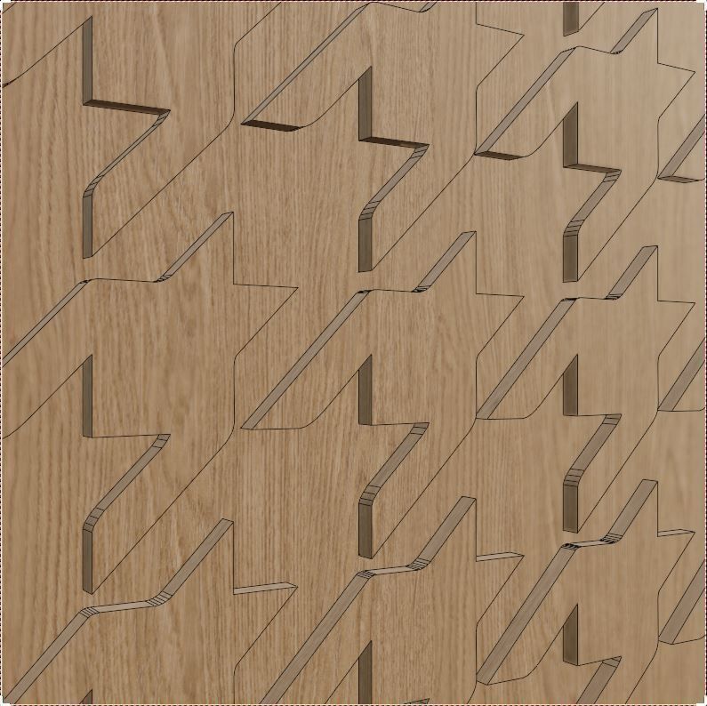 Decorative Wooden Wall Model 3 3D model_3