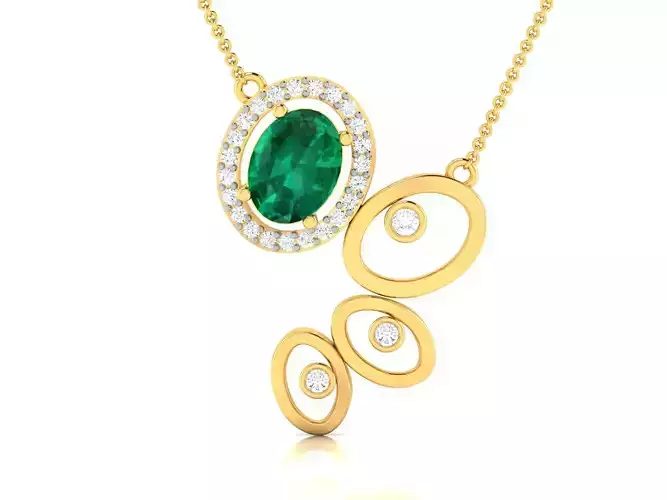 Oval Stone pendant for women 3D print model