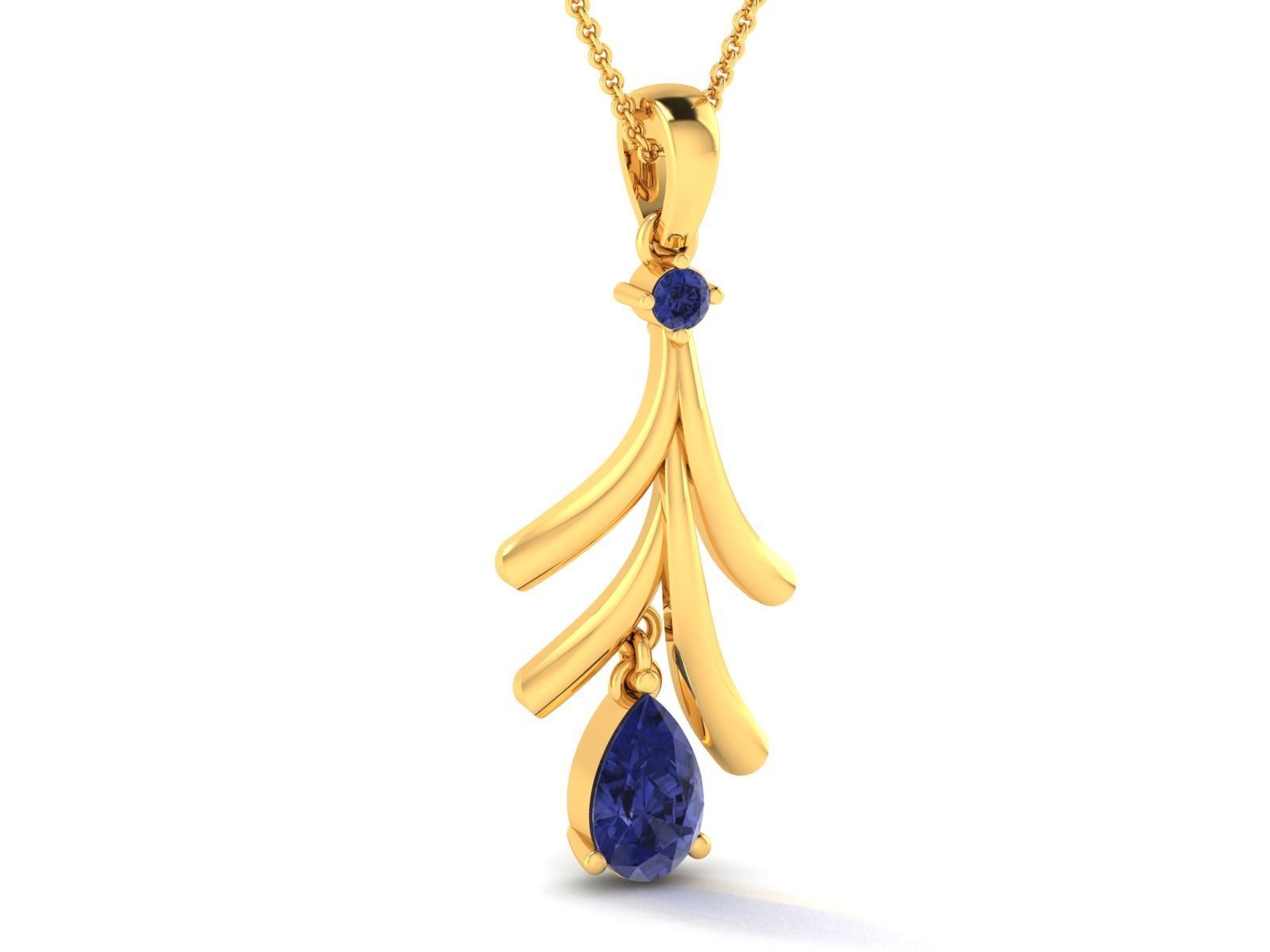 Women Pear Stone pendant 3dm render detail 3D print model_2