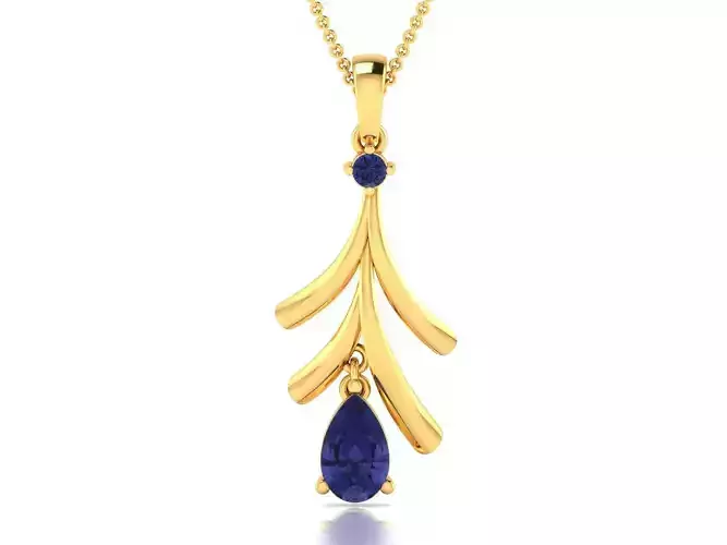 Women Pear Stone pendant 3dm render detail  3D print model