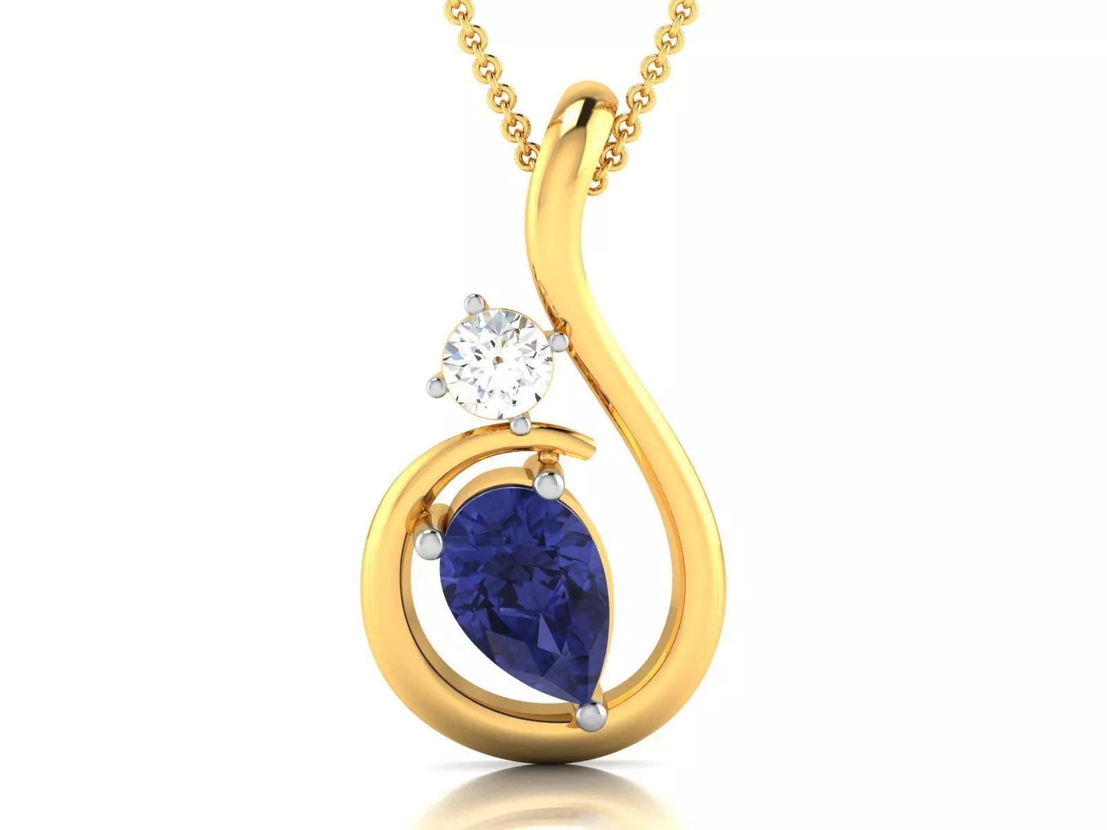 Women Pear Stone pendant 3D print model_0