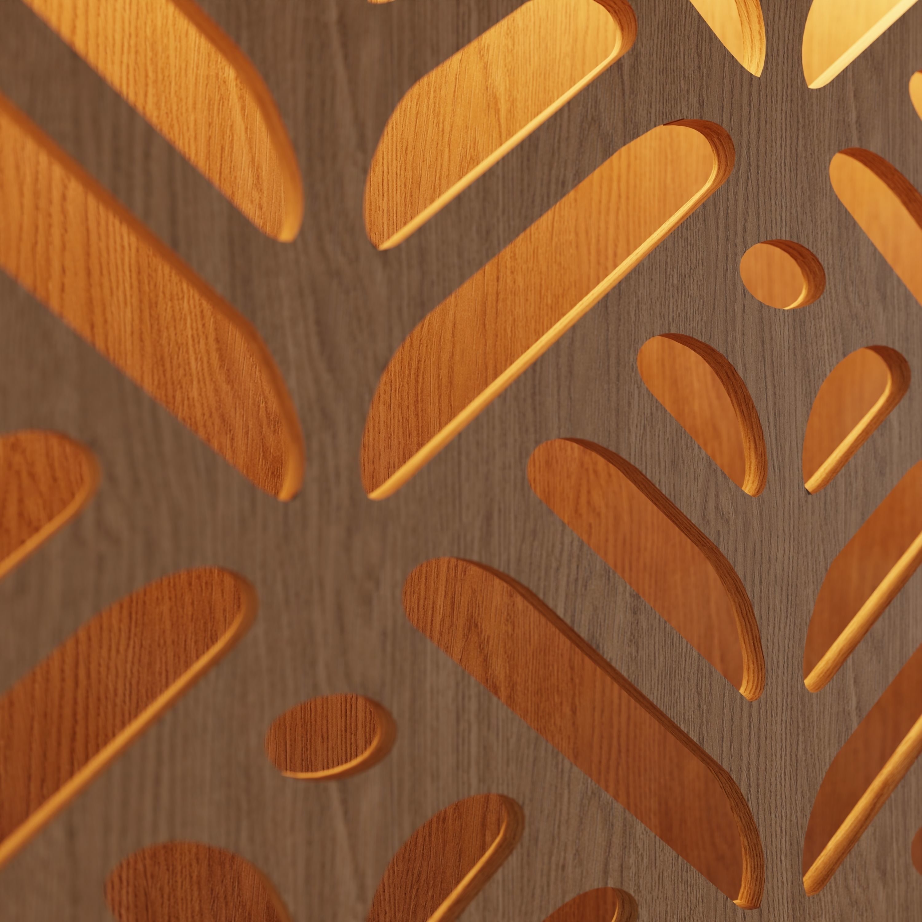 Decorative Wooden Wall Model 4 3D model_6