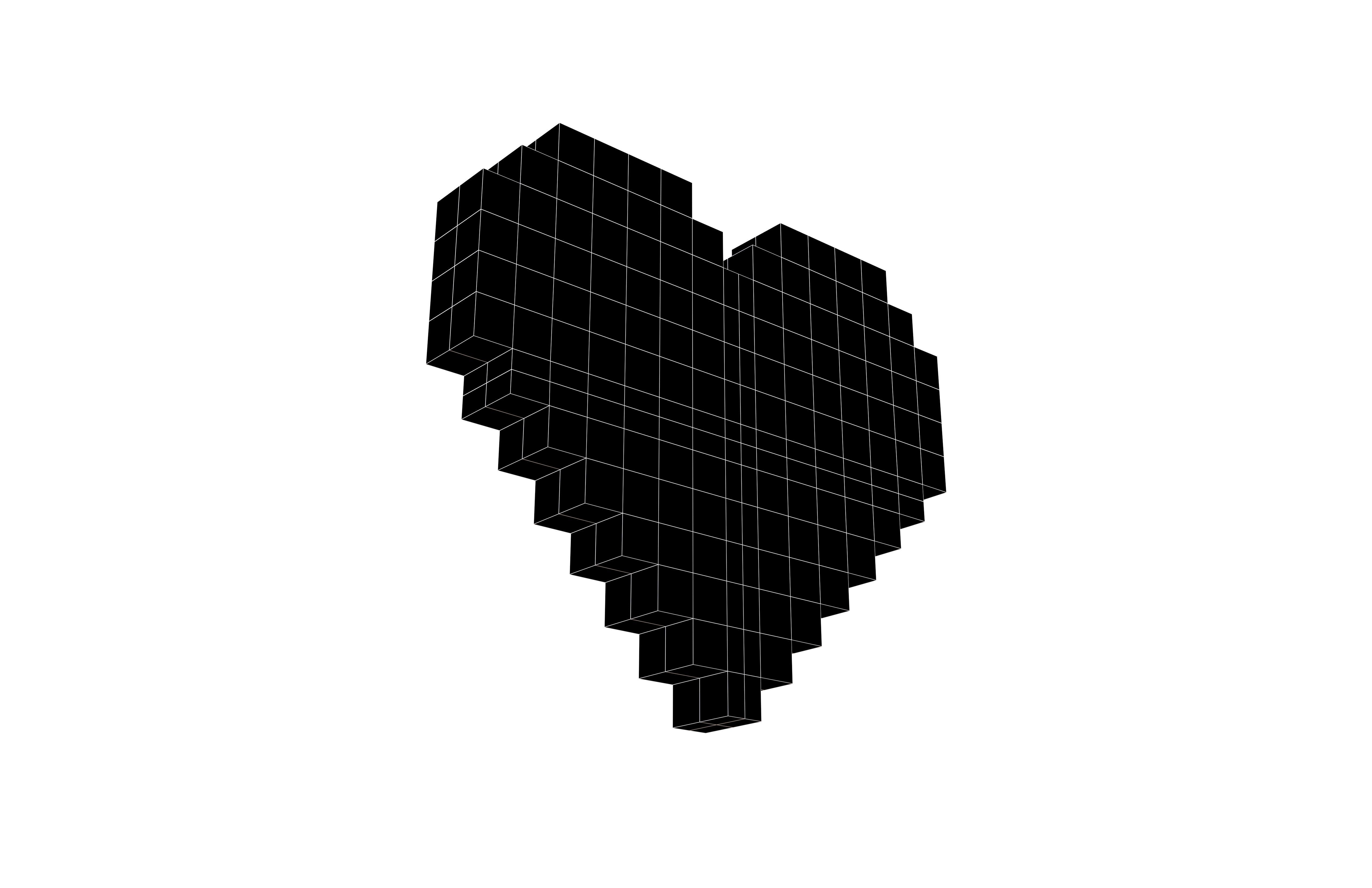 Pixel Heart v2 001 Low-poly 3D model_7